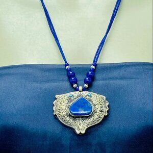 Massive Lapis Lazuli Kuchi Necklace, Stone Necklace, Blue Lapis Necklace